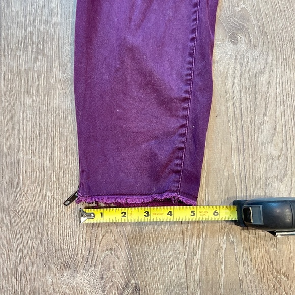 Lane Bryant Women's Plum Tapered jeans Size 16 Raw Hem Zip Ankle High Rise pants - Picture 13 of 14